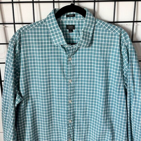 J. Crew Ludlow LS Button Up Shirt Mens XL Green Plaid 120's 2 Ply Preppy - Picture 2 of 9